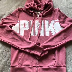 VS PINK Full Zip Blush Hoodie